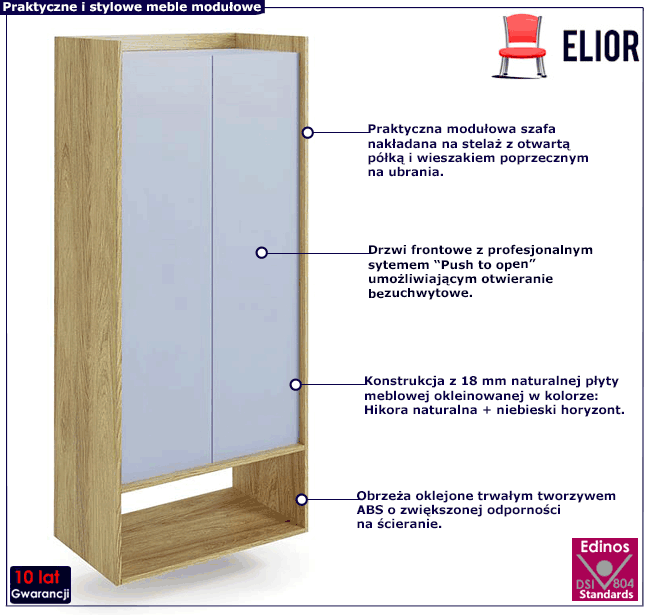 Szafa modułowa hikora niebieski horyzont Horizonte 6X