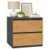 Szafka nocna z szufladami antracyt + dąb artisan - Lanilo 2X