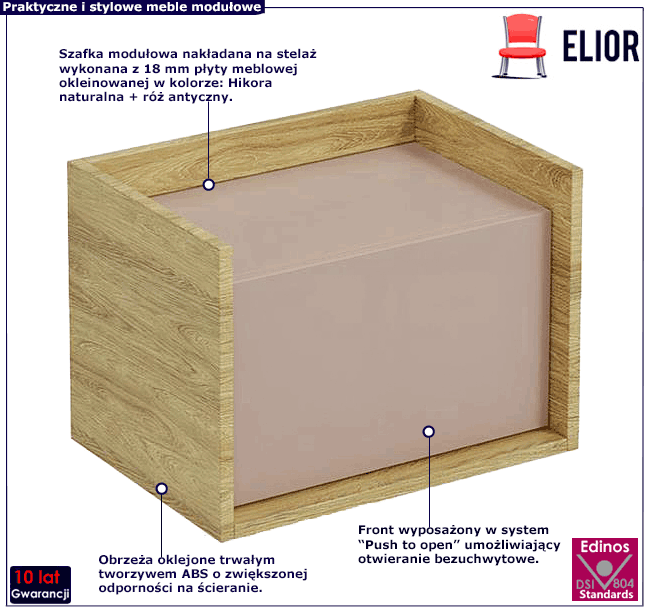 Szafka modułowa hikora róż antyczny Horizonte 7X