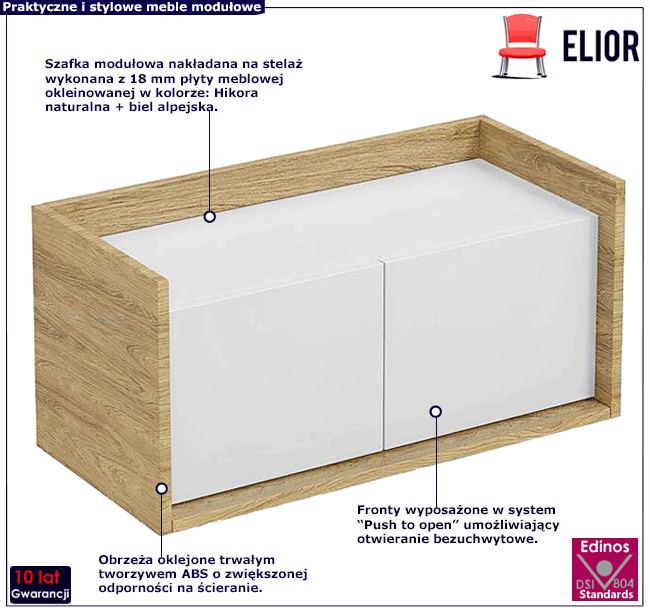 Szafka modułowa hikora naturalna biel alpejska Horizonte 8X