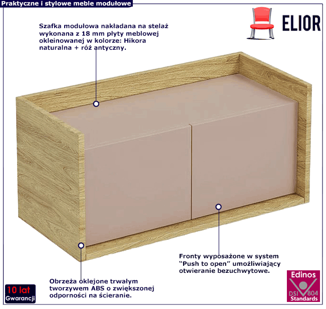 Szafka modułowa hikora naturalna róż antyczny Horizonte 8X