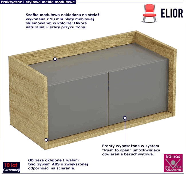 Szafka modułowa hikora naturalna szary przykurzony Horizonte 8X