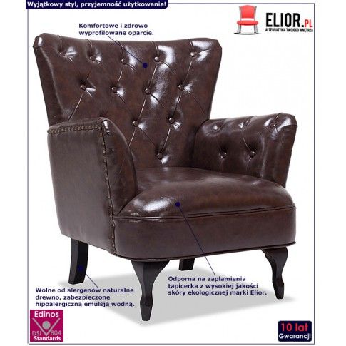 Fotografia Fotel wypoczynkowy Ennis - brązowy z kategorii Fotele wypoczynkowe