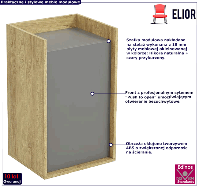 Szafka modułowa hikora szary przykurzony Horizonte 9X