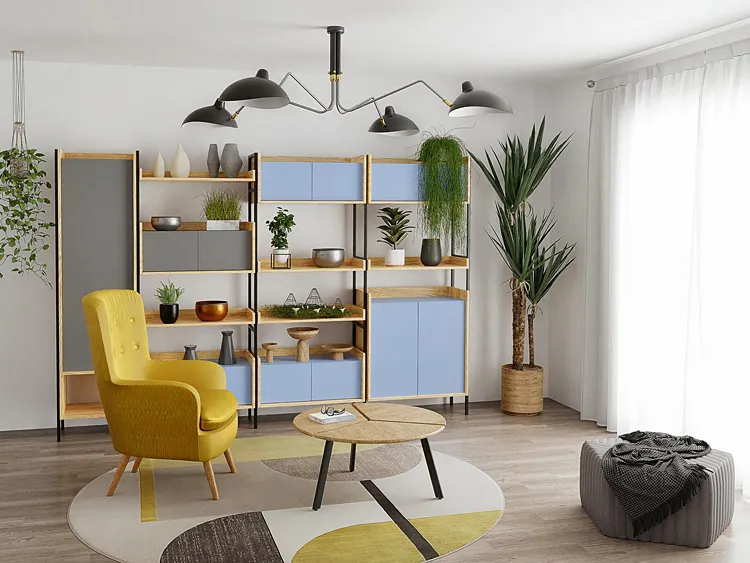 Wizualizacja aranżacji z zestawem modułowych mebli Horizonte