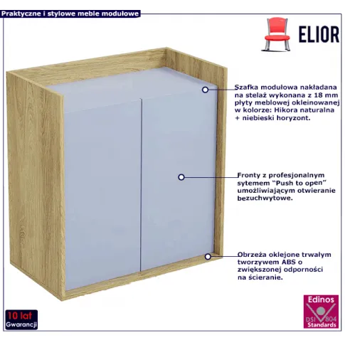 Szafka w dekorze hikora naturalna niebieski horyzont Horizonte 10X