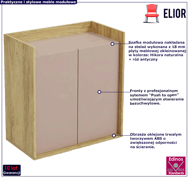 Szafka modułowa hikora róż antyczny Horizonte 10X