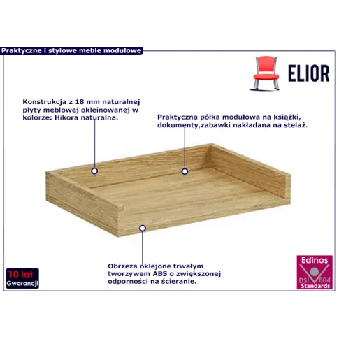 Półka w dekorze hikora naturalna Horizonte 11X