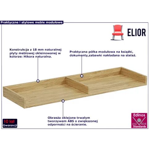 Półka w dekorze hikora naturalna Horizonte 13X