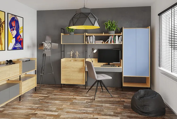 Wizualizacja aranżacji z zestawem modułowych mebli Horizonte