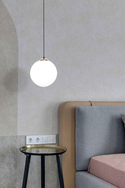 Pojedyncza lampa wisząca kula z regulacją wysokości N773-Nelora