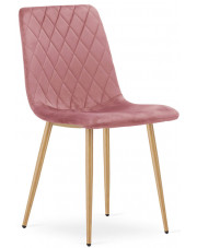 Komplet różowych krzeseł tapicerowanych do kuchni 4 szt. - Saba 3X