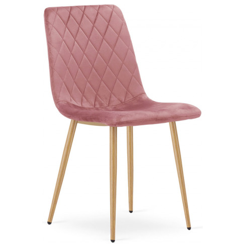 różowe aksamitne krzesła welurowe metalowe 4szt saba 3x