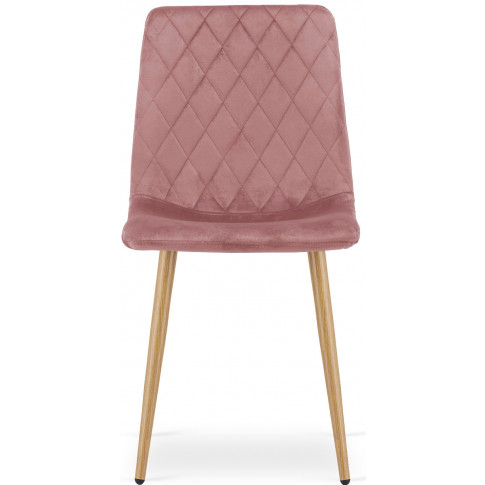 różowe pikowane krzesło nowoczesne welurowe komplet 4 szt saba 4x