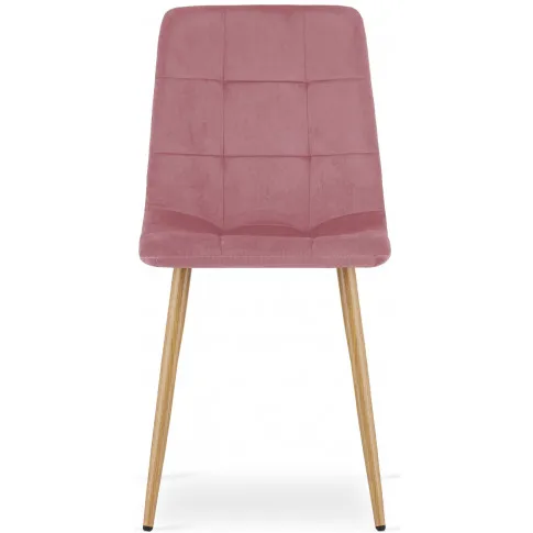rozowy komplet krzesel welurowych metalowych fabiola 3x