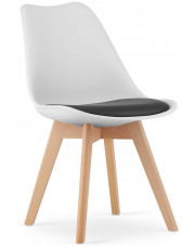 Komplet 4 szt. białych krzeseł skandynawskich - Asaba 3S