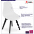 infografika kompletu 4 białych nowoczesnych krzesel do salonu lajos 3x