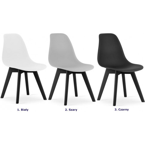 kolory kompletu krzeseł skandynawskich 4szt lajos 3x