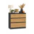 Niska komoda loft z szufladami antracyt + dąb artisan - Gepetto
