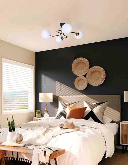 Czarna nowoczesna lampa sufitowa S851-Narmi