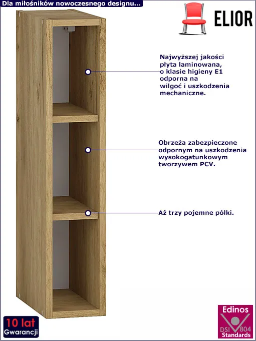 Biała szafka kuchenna Limo 17X dąb craft
