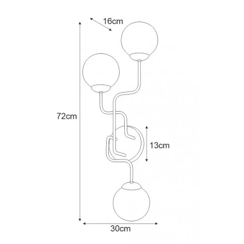 Wymiary kinkietu S854-Balis