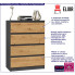 Fotografia Komoda loft z szufladami antracyt + dąb artisan - Letia z kategorii Komody z szufladami