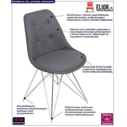 Fotografia Krzesło Gordon - szare z kategorii Strona główna