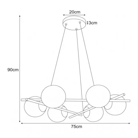 Wymiary lampy S857-Derma