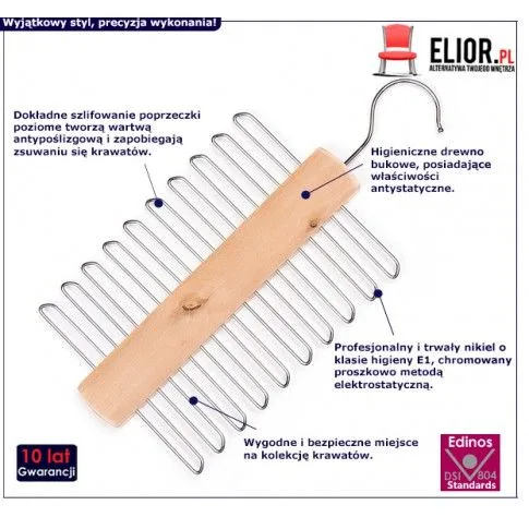 Fotografia Wieszak na krawaty Tigra - drewniany z kategorii Meble na ubrania