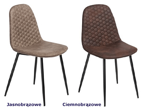 Brązowe krzesła Tulio pikowane - komfortowe
