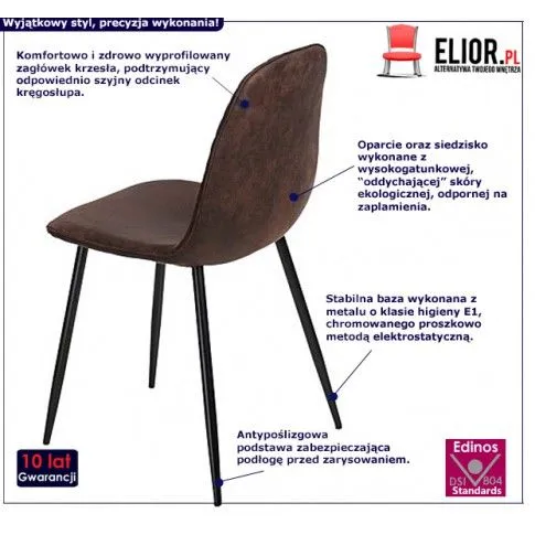 Fotografia Krzesło Tulio - brązowe z kategorii Krzesła