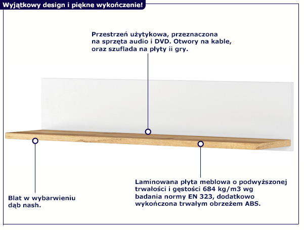 Biała półka STORY SO-14