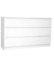 Biała komoda z 6 szufladami 100 cm - Werona 3X w sklepie Edinos.pl