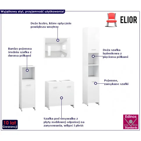 Zestaw łazienkowy Lucena z płyty meblowej 3X