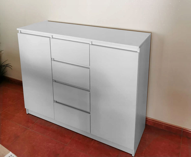 Komoda biała 120 cm Hogra do sypialni