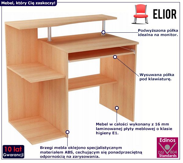 Białe biurko Odeon buk