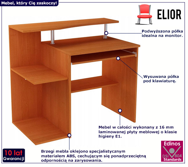 Białe biurko Divano olcha