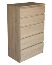 Komoda z 5 szufladami dąb sonoma 60 cm - Beta 3X w sklepie Edinos.pl