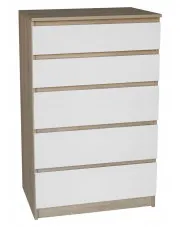 Komoda z szufladami dąb sonoma + biały 60 cm - Beta 3X w sklepie Edinos.pl