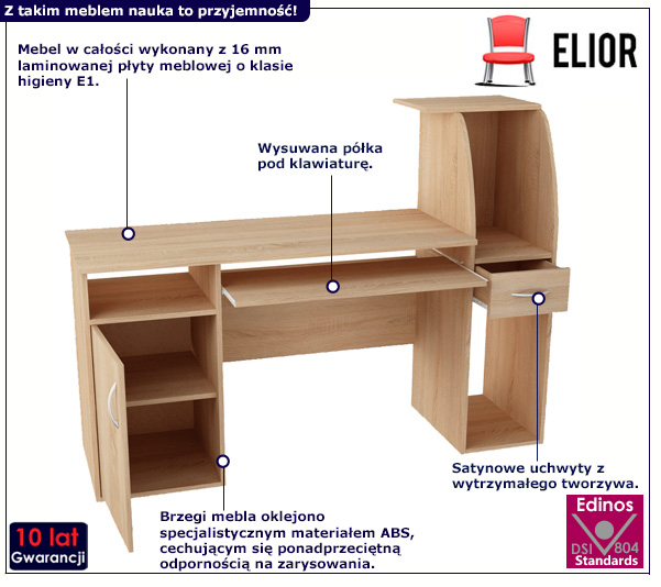 Biurko Anabi dąb sonoma