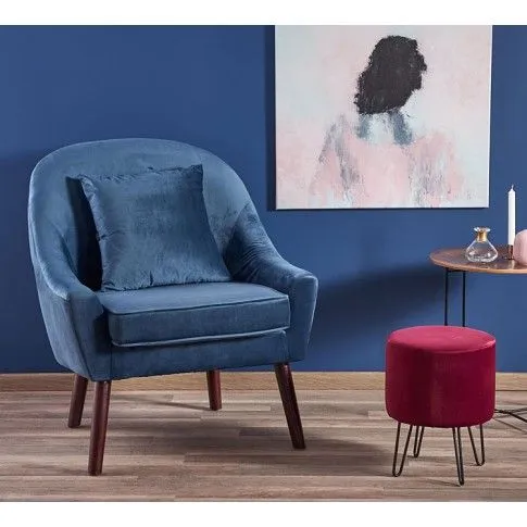 Szczegółowe zdjęcie nr 4 produktu Wypoczynkowy fotel do salonu Rafis - niebieski