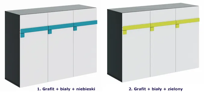 Dostępne kolory komody Ekri 6X