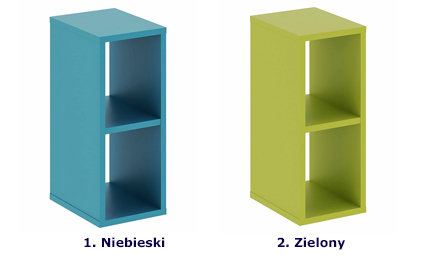 Dostępne kolory półki wiszącej Ekri 12X