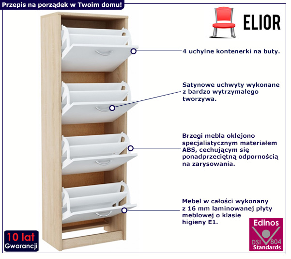 Szafka na buty Masha 3X dąb sonoma+biały