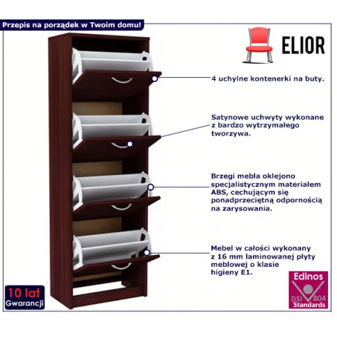 Minimalistyczna szafka na buty Masha 3X wenge