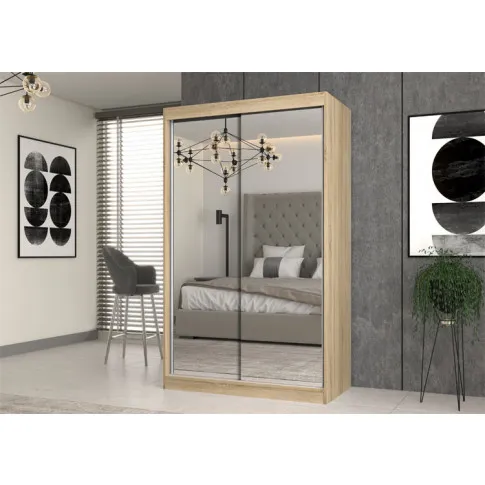 wnętrze z wykorzystaniem szafy ubraniowej 120 2 lustra cetris 5x sonoma