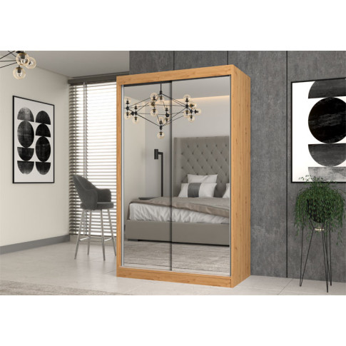 wizualizacja nowoczesnej szafy przesuwnej z lutrzanymi drzwiami 120 cetris 5x artisan