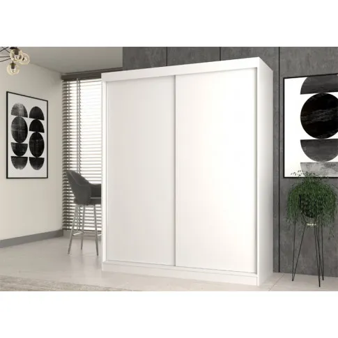 biała szafa przesuwna na ubrania 160 cetris 6x