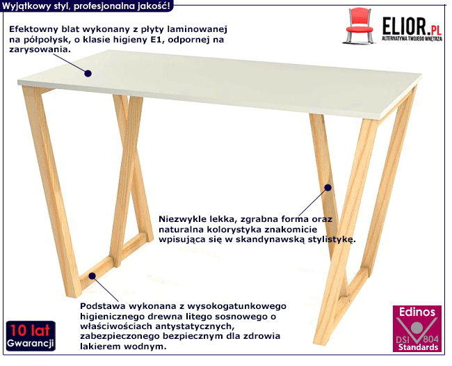 Skandynawskie białe biurko Alto